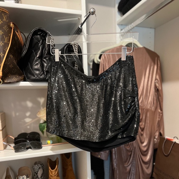 NWT Haute Hippie Sequin Skirt - Black Size M